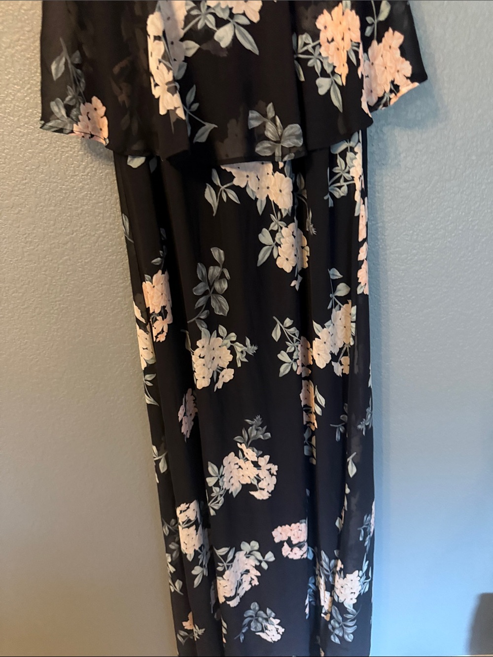Show Me Your MuMu Black Maxi Dress with Pink Floral Print - Picture 7 of 8